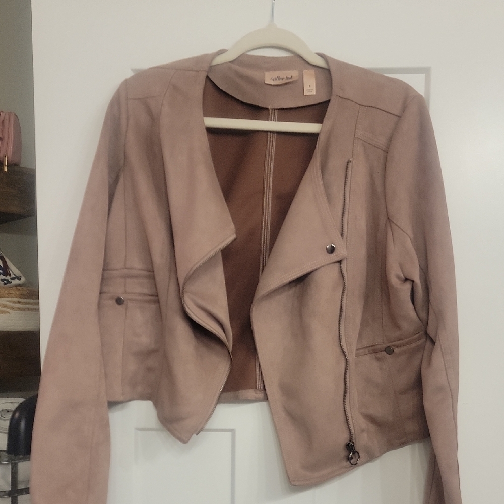 Mauve Moto Suede-like Top